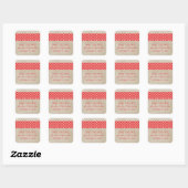 Red Rustic Quatrefoil Enregistrer les stickers Dat (Feuille)