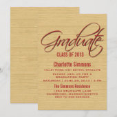 Red Rustic Script Afstuderen nodigt uit Kaart (Voorkant / Achterkant)