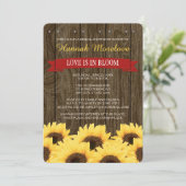 RED RUSTIC SUNFLOWER BRIDAL SHOWER INVITATION KAART (Staand voorkant)