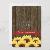 RED RUSTIC SUNFLOWER BRIDAL SHOWER INVITATION KAART (Achterkant)