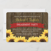 RED RUSTIC SUNFLOWER ENGAGTY KAART (Voorkant)