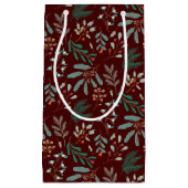 Red Rustic Winter Botanical Klein Cadeauzakje (Voorkant)