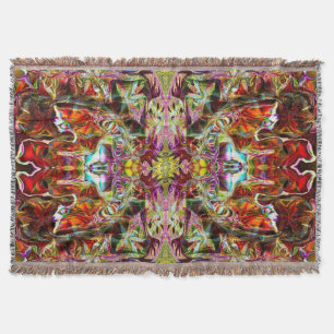 Red Sacred Bridge Yoga Blanket by Deprise Deken