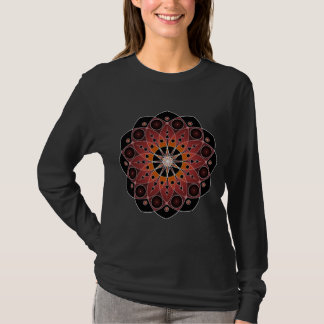 Red Sacred Heart Blossom met Star Burst Center T-shirt