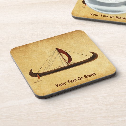 Red Sail Vikingschip Bier Onderzetter (Linkerzijde)