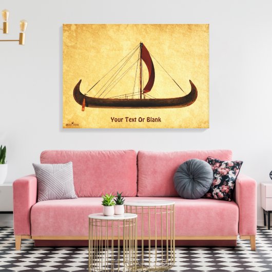 Red Sail Vikingschip Canvas Afdruk (Insitu (Woonkamer))