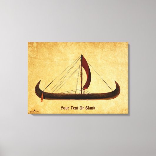 Red Sail Vikingschip Canvas Afdruk (Voorkant)