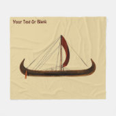 Red Sail Vikingschip Fleece Deken (Voorkant (Horizontaal))