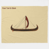 Red Sail Vikingschip Fleece Deken (Voorkant (Horizontaal))