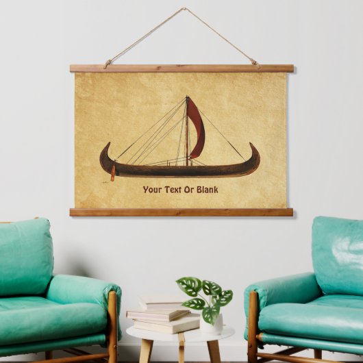 Red Sail Vikingschip Hangend Wandkleed (Woonkamer)