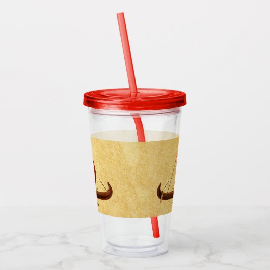 Red Sail Vikingschip II Acryl Drinkbeker (Links)