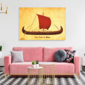 Red Sail Vikingschip II Canvas Afdruk (Insitu (Woonkamer))