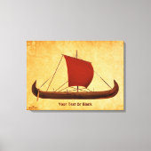 Red Sail Vikingschip II Canvas Afdruk (Voorkant)