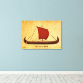 Red Sail Vikingschip II Canvas Afdruk (Insitu (Houten vloer))