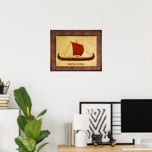 Red Sail Vikingschip II Poster