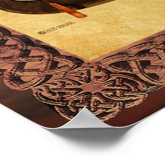 Red Sail Vikingschip Poster (Hoek)