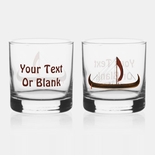 Red Sail Vikingschip Whisky Glas (Achterkant)