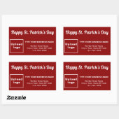 Red Saint Patrick Business Rectangle Sticker (Vel)