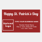 Red Saint Patrick Business Rectangle Sticker (Voorkant)