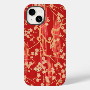 RED SAKURA FLOWERS Antiek Japans Floral Pattern Case-Mate iPhone 14 Hoesje