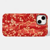 RED SAKURA FLOWERS Antiek Japans Floral Pattern Case-Mate iPhone Case (Achterkant (horizontaal))