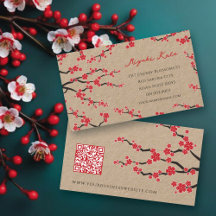 Red Sakura Flowers Oriental Cherry Blossom Asian
