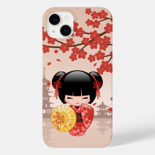 Red Sakura Kokeshi Doll - Japanse Geisha Case-Mate iPhone 14 Plus Hoesje