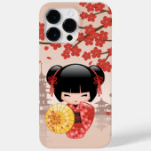Red Sakura Kokeshi Doll - Japanse Geisha Case-Mate iPhone Case (Achterkant)