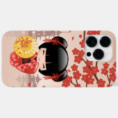 Red Sakura Kokeshi Doll - Japanse Geisha Case-Mate iPhone Case (Achterkant (horizontaal))