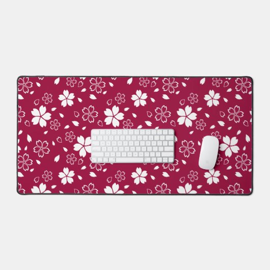 Red Sakura Pattern Bureaumat (Keyboard & Muis)