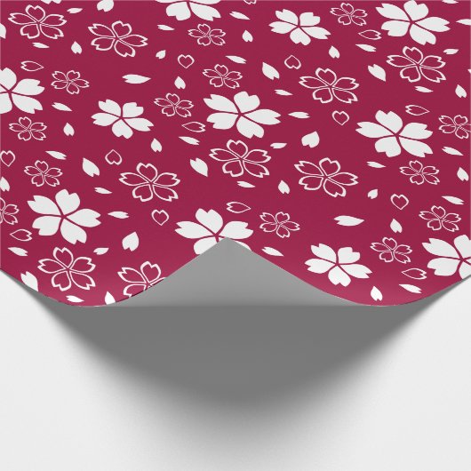 Red Sakura Pattern Cadeaupapier (Hoek)