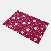 Red Sakura Pattern Deurmat (Schuin)