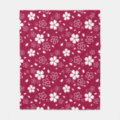 Red Sakura Pattern Fleece Blanket Deken (Voorkant)