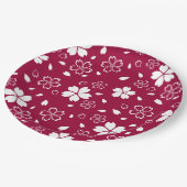 Red Sakura Pattern Papieren Bordje (Gekanteld)
