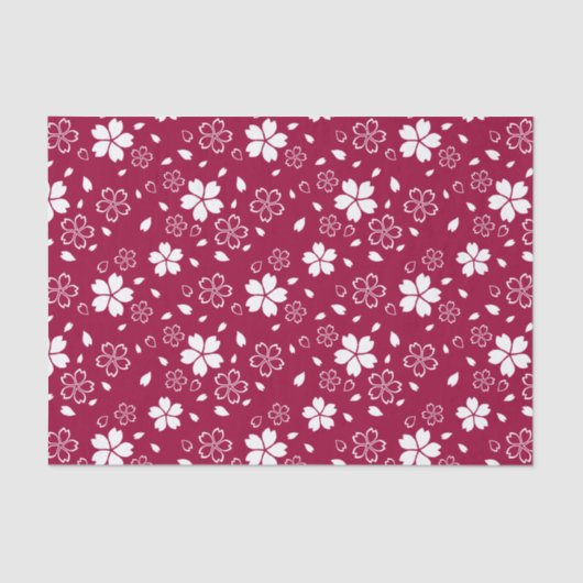 Red Sakura Pattern Tissuepapier (Voorkant)