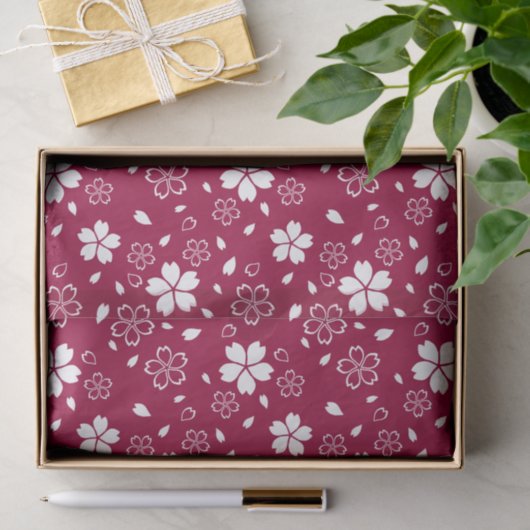 Red Sakura Pattern Tissuepapier (Geschenk)