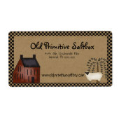 Red Saltbox House en Sheep Editable Shipping Label (Voorkant)
