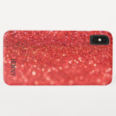 Red Sandy Glitter Case-Mate iPhone Case (Achterkant (horizontaal))