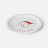 Red Santa Baby shower Papieren Bordje (Gekanteld)