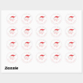 Red Santa Baby shower Ronde Sticker (Vel)