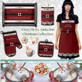 Red Santa Belt Christmas Wine Bottle Label Set Wijn Etiket