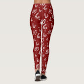 Red Santa Claus Ho Ho Ho Christmas Leggings (Dos)