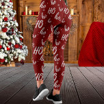 Red Santa Claus Ho Ho Ho Christmas Leggings<br><div class="desc">Red Santa Claus Ho Ho Ho motif leggings de Noël pour les femmes. Ajoutez à votre collection de vacances ou offrez un joli cadeau de Noël. Joyeux Noël !</div>