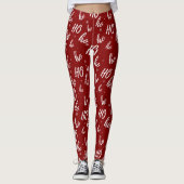 Red Santa Claus Ho Ho Ho kerstLeggings Leggings (Voorkant)