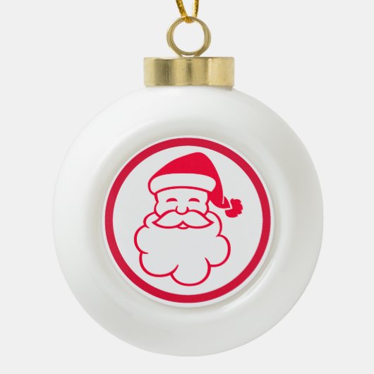 Red Santa Claus Keramische Bal Ornament (Voorkant)