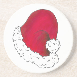 Red Santa Claus Pet Secret Santa Kerstmis Zandsteen Onderzetter