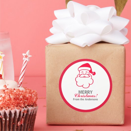 Red Santa Claus Ronde Sticker (Feest)
