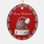 Red Santa Hat Christmas Holiday Ornament (Links)