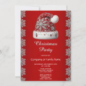 Red Santa Hat Christmas Party Invitation (Devant)