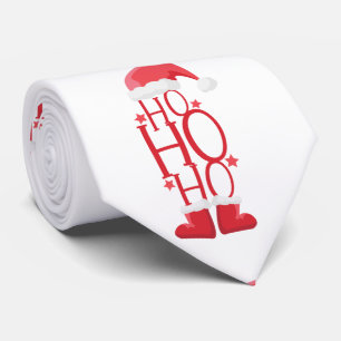Red Santa Hat en laarzen Ho Ho Ho Stropdas